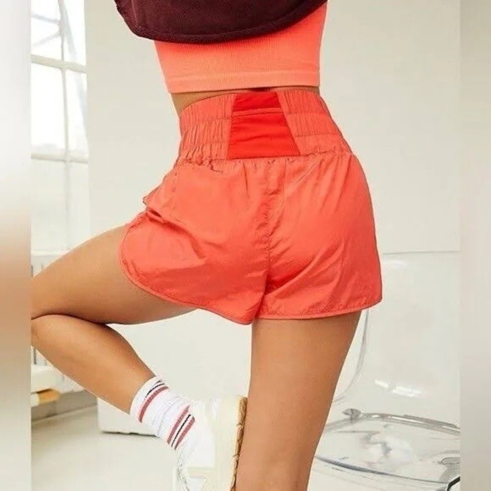 FP Movement‎ Free People The Way Home Athletic Shorts Orange High Waist Medium - Picture 5 of 12